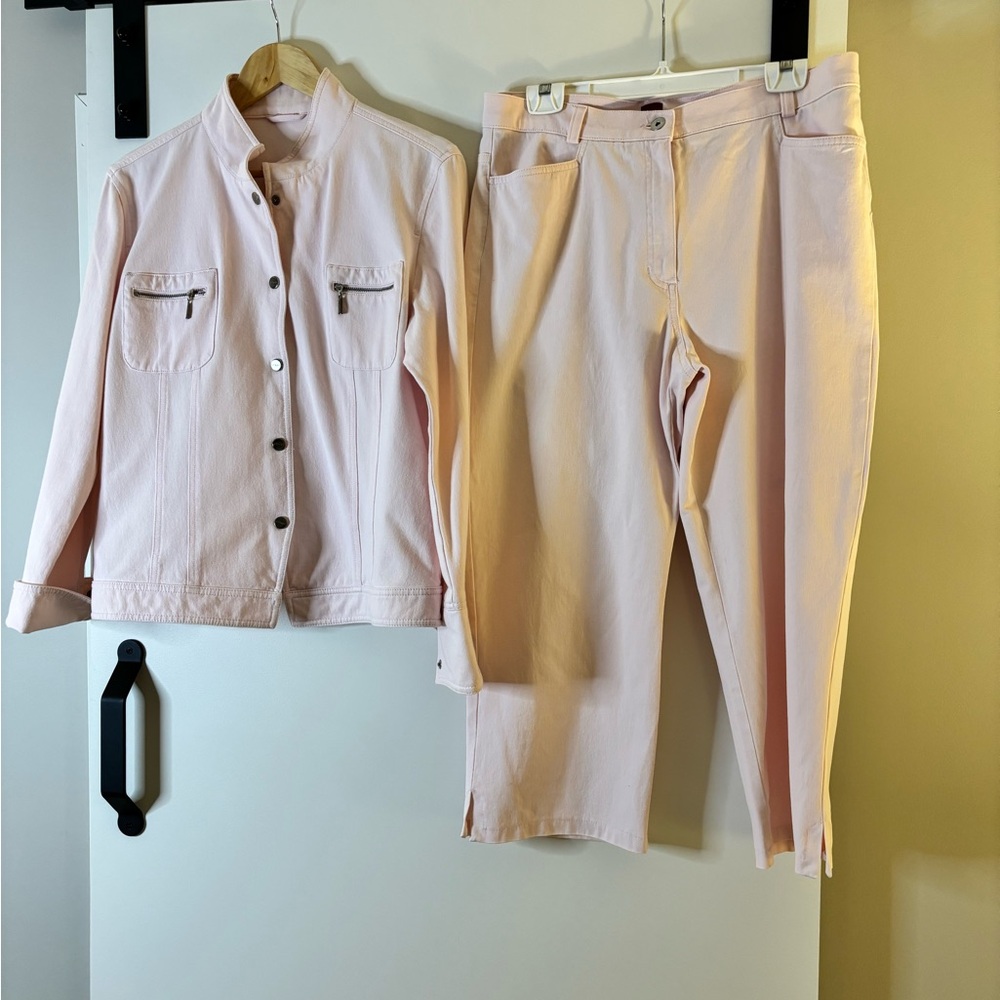 OLSEN EUROPE Pink Jean Pants & Jacket Set